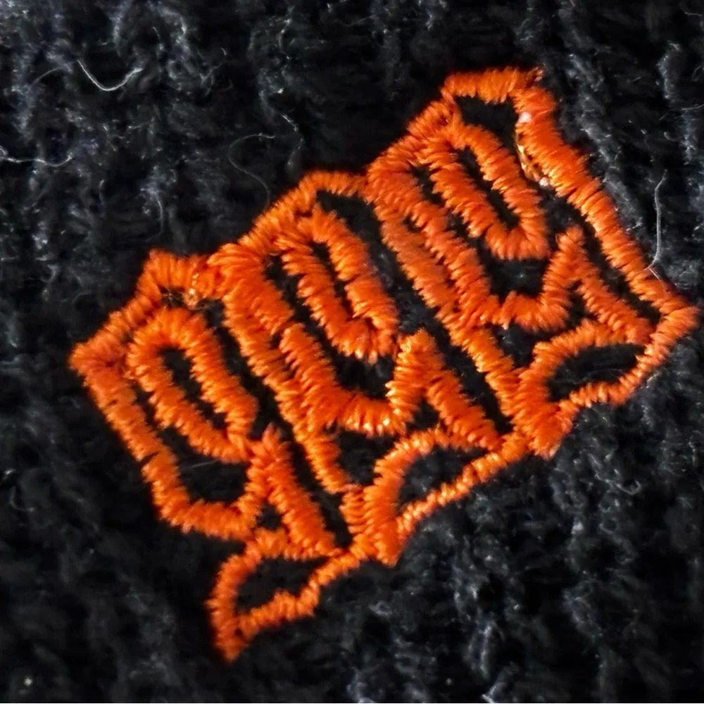 Black Knit 999 Club Juice Wrld Balaclava with Orange VLONE Logo